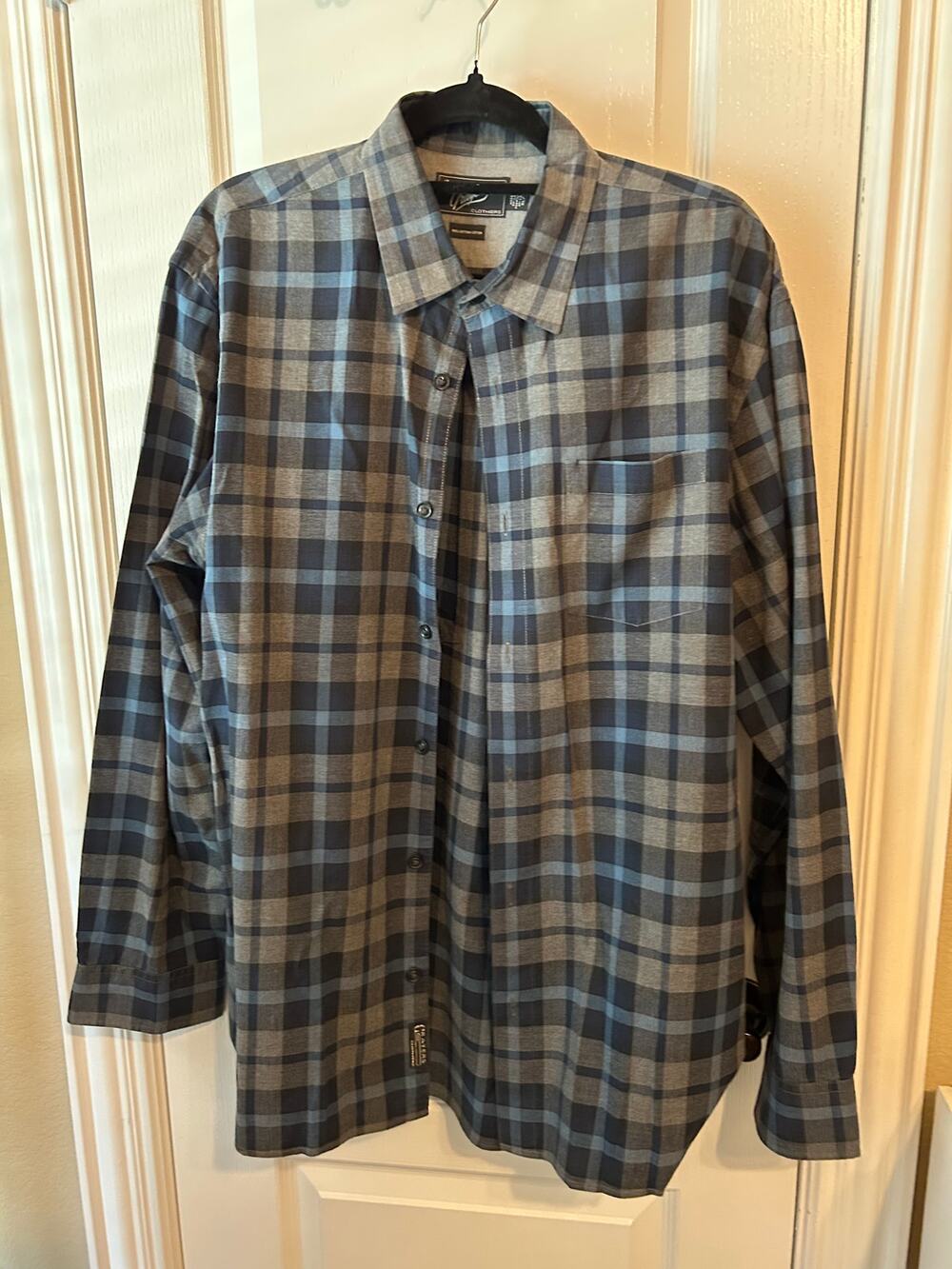 Grayers Navy Plaid XL Button Down Work Career